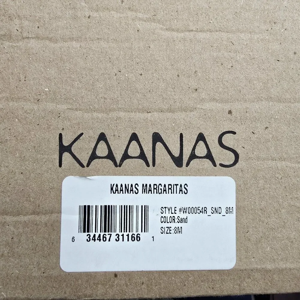 Kaanas - 8 M Margaritas Raffia‎ Strappy Wedge Sandal In Sand Leather